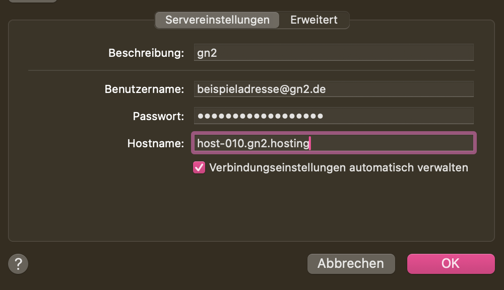 Apple Mail Ausgangsserver anpassen