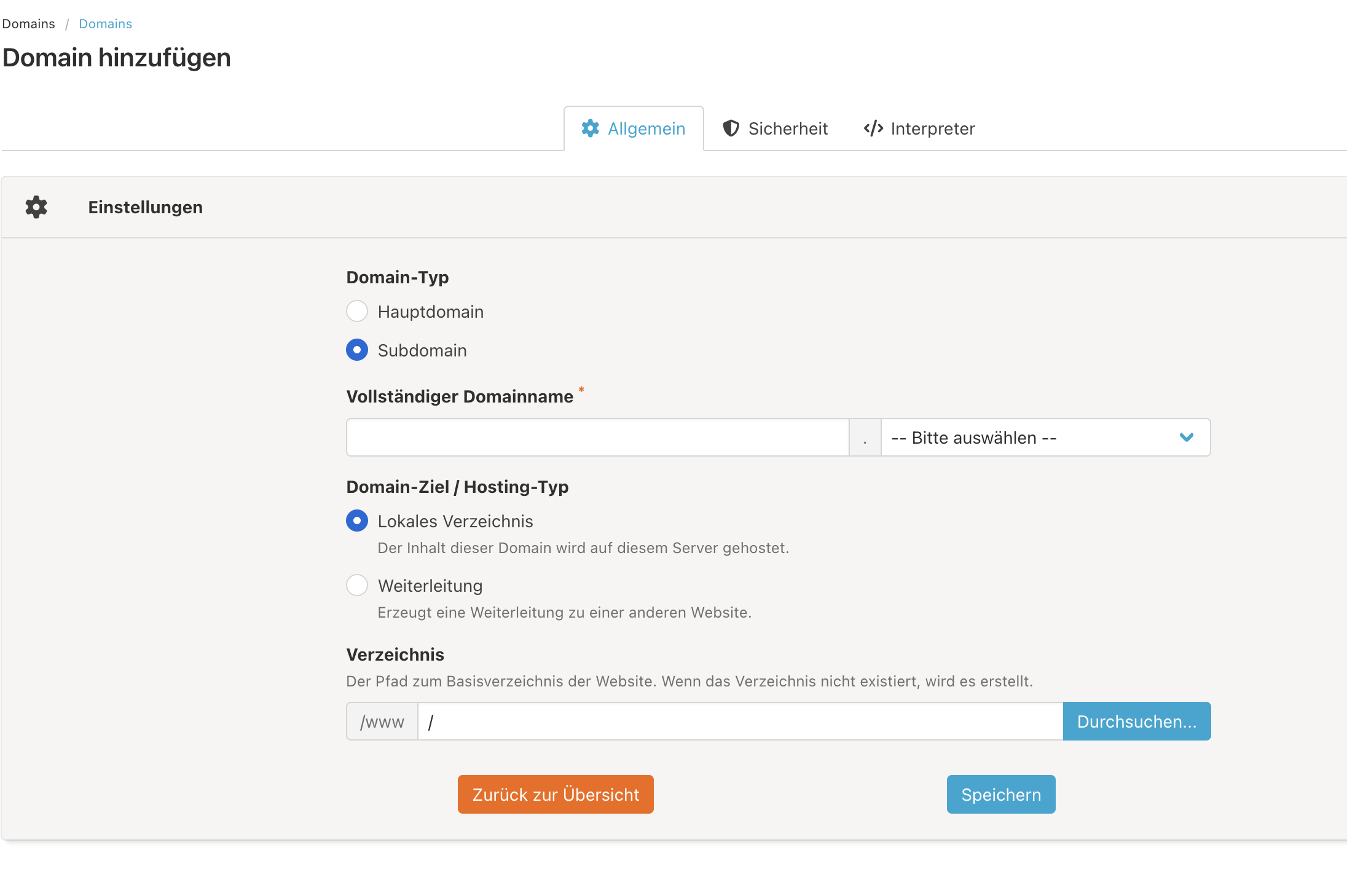 subdomain anlegen gn2